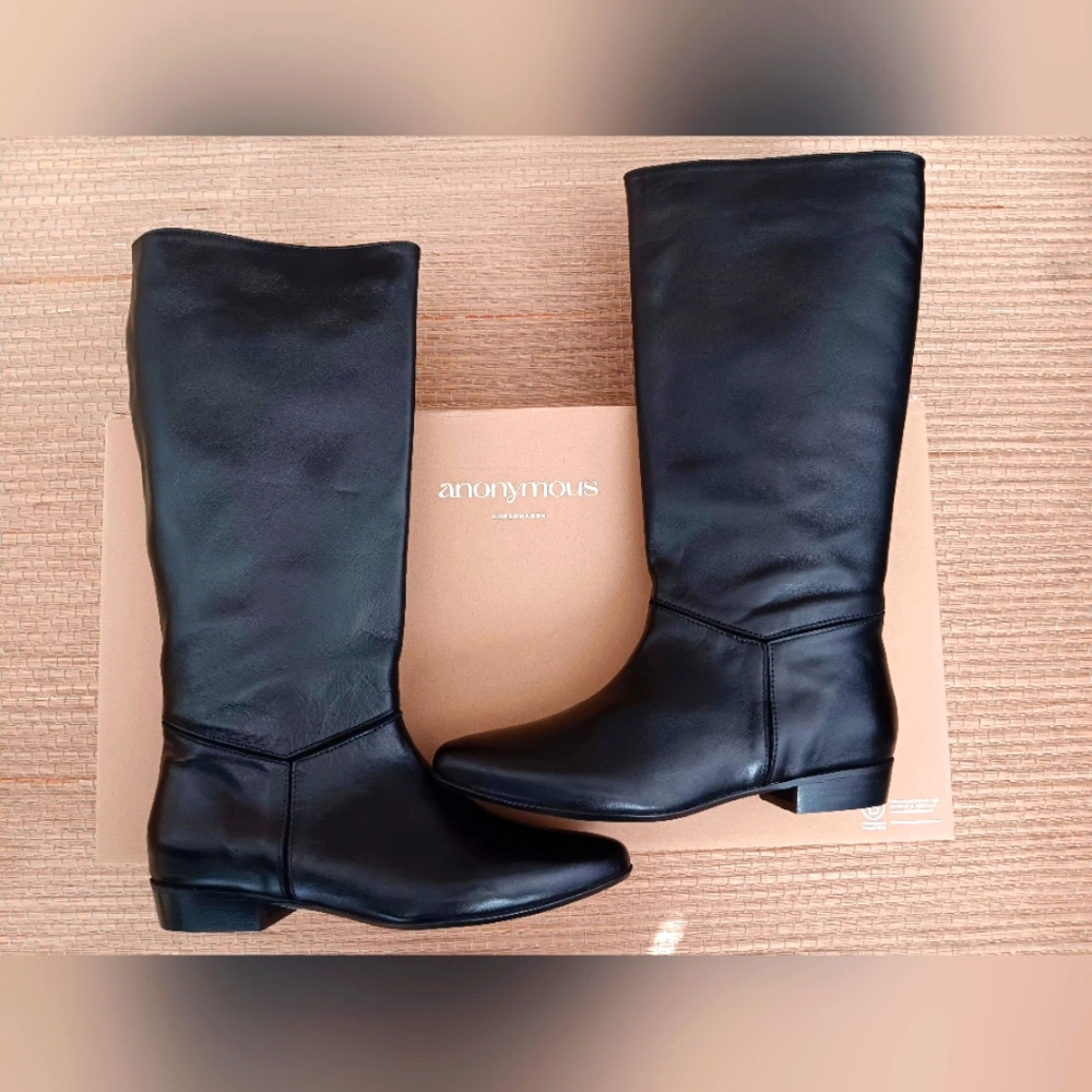 Black Leather High Boots - Picture 7 of 8